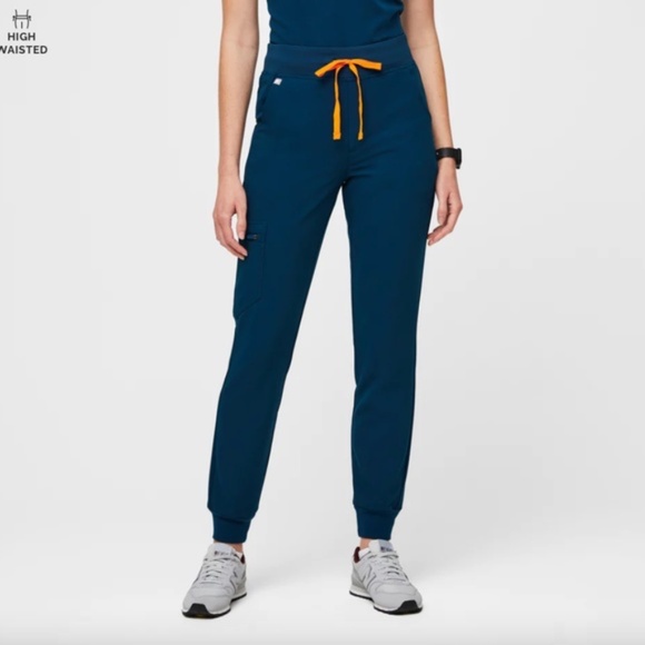 Figs - Deep Reef - High Waisted 2.0 Zamora Jogger Scrub Pants™ (PETITE) - Picture 1 of 2